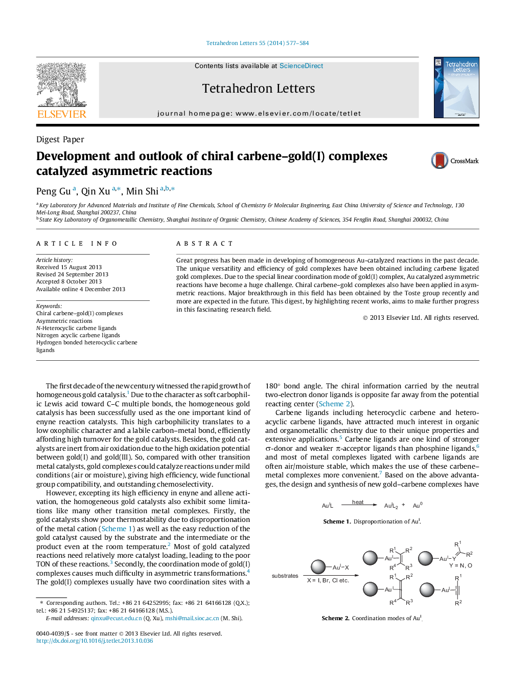 Development and outlook of chiral carbene-gold(I) complexes catalyzed asymmetric reactions