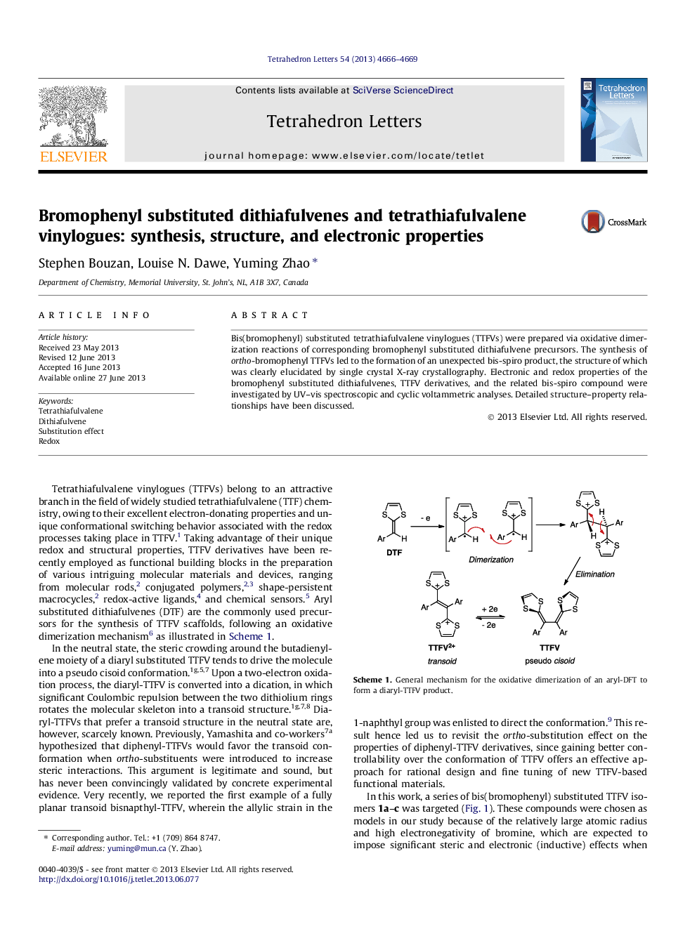 Bromophenyl substituted dithiafulvenes and tetrathiafulvalene vinylogues: synthesis, structure, and electronic properties