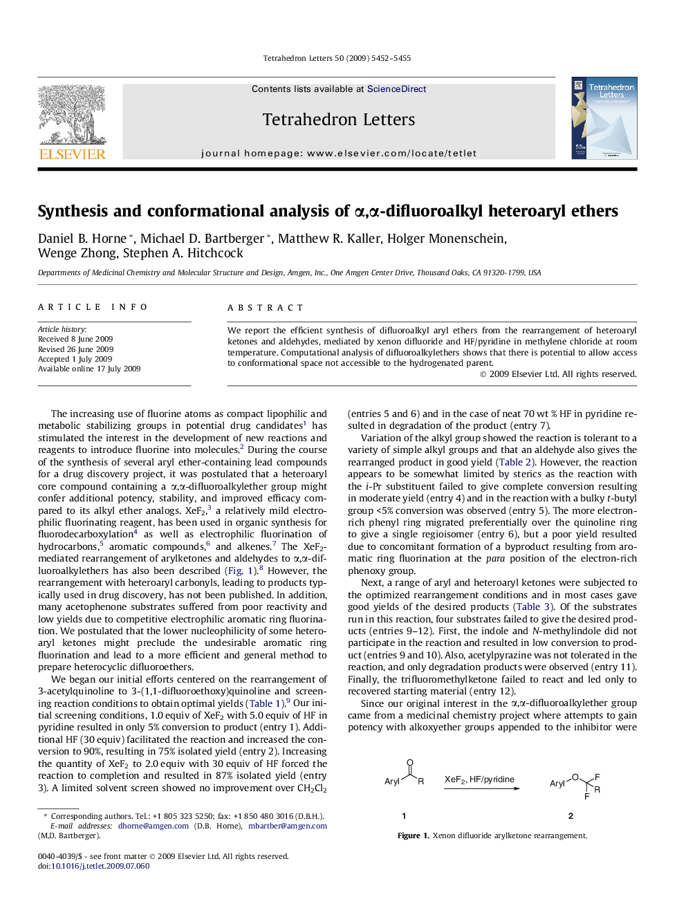 Synthesis and conformational analysis of Î±,Î±-difluoroalkyl heteroaryl ethers