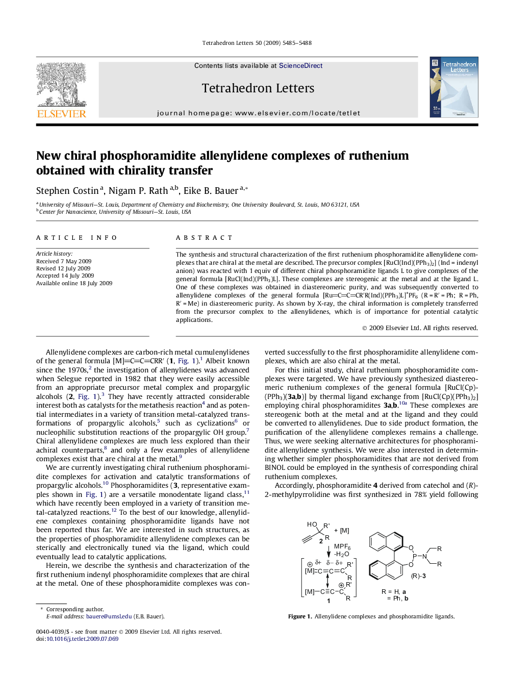 New chiral phosphoramidite allenylidene complexes of ruthenium obtained with chirality transfer