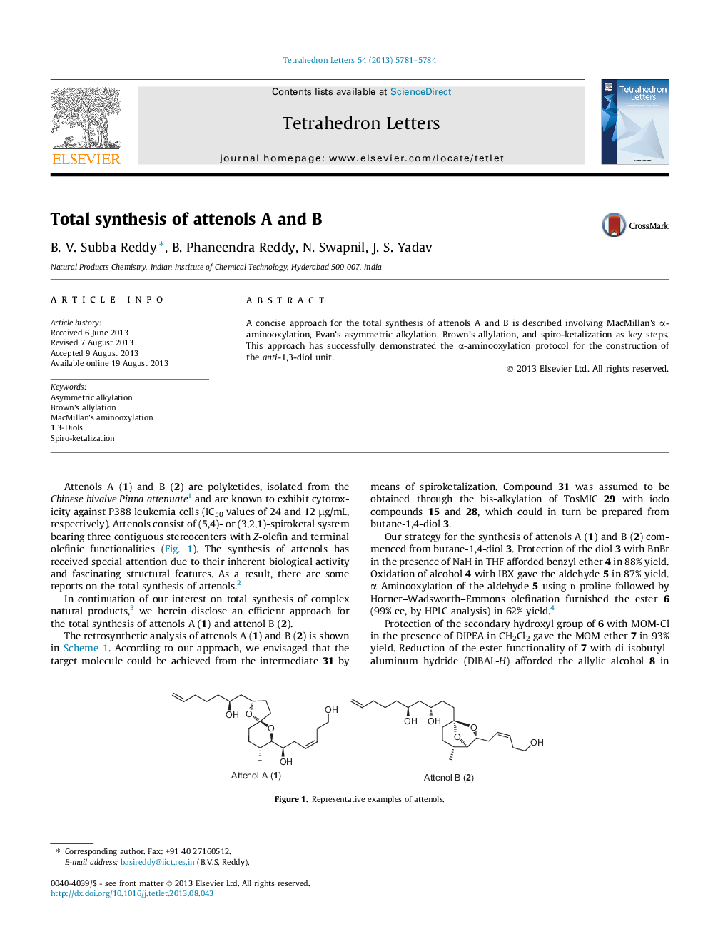 Total synthesis of attenols A and B