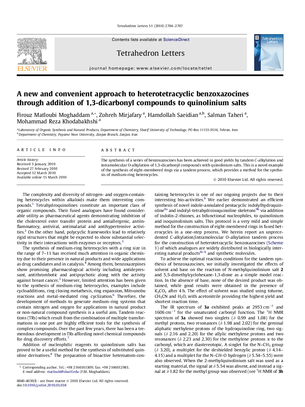 A new and convenient approach to heterotetracyclic benzoxazocines through addition of 1,3-dicarbonyl compounds to quinolinium salts