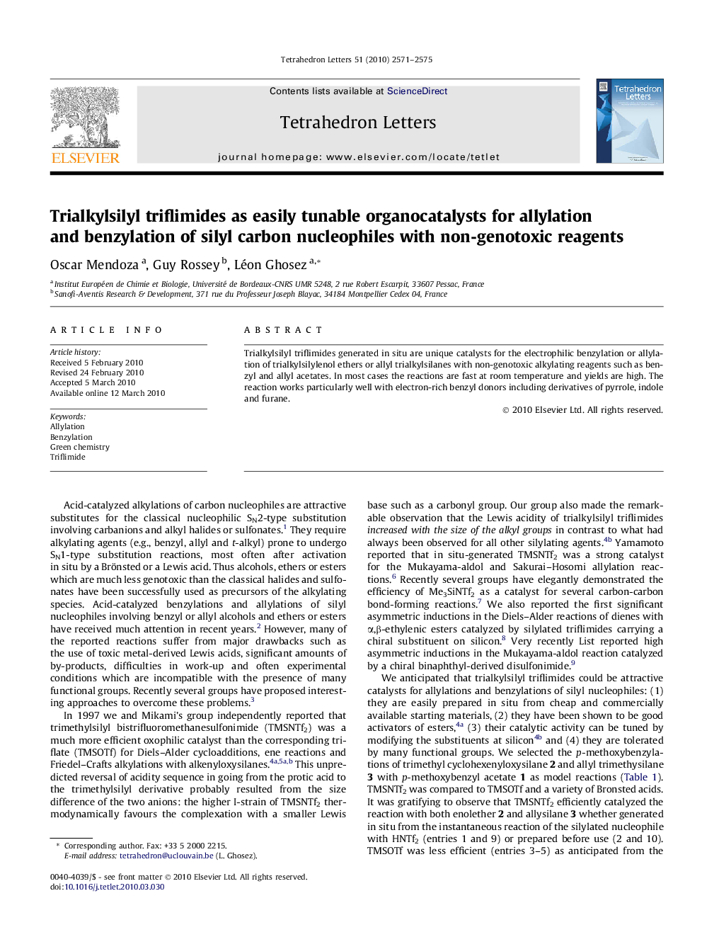 Trialkylsilyl triflimides as easily tunable organocatalysts for allylation and benzylation of silyl carbon nucleophiles with non-genotoxic reagents