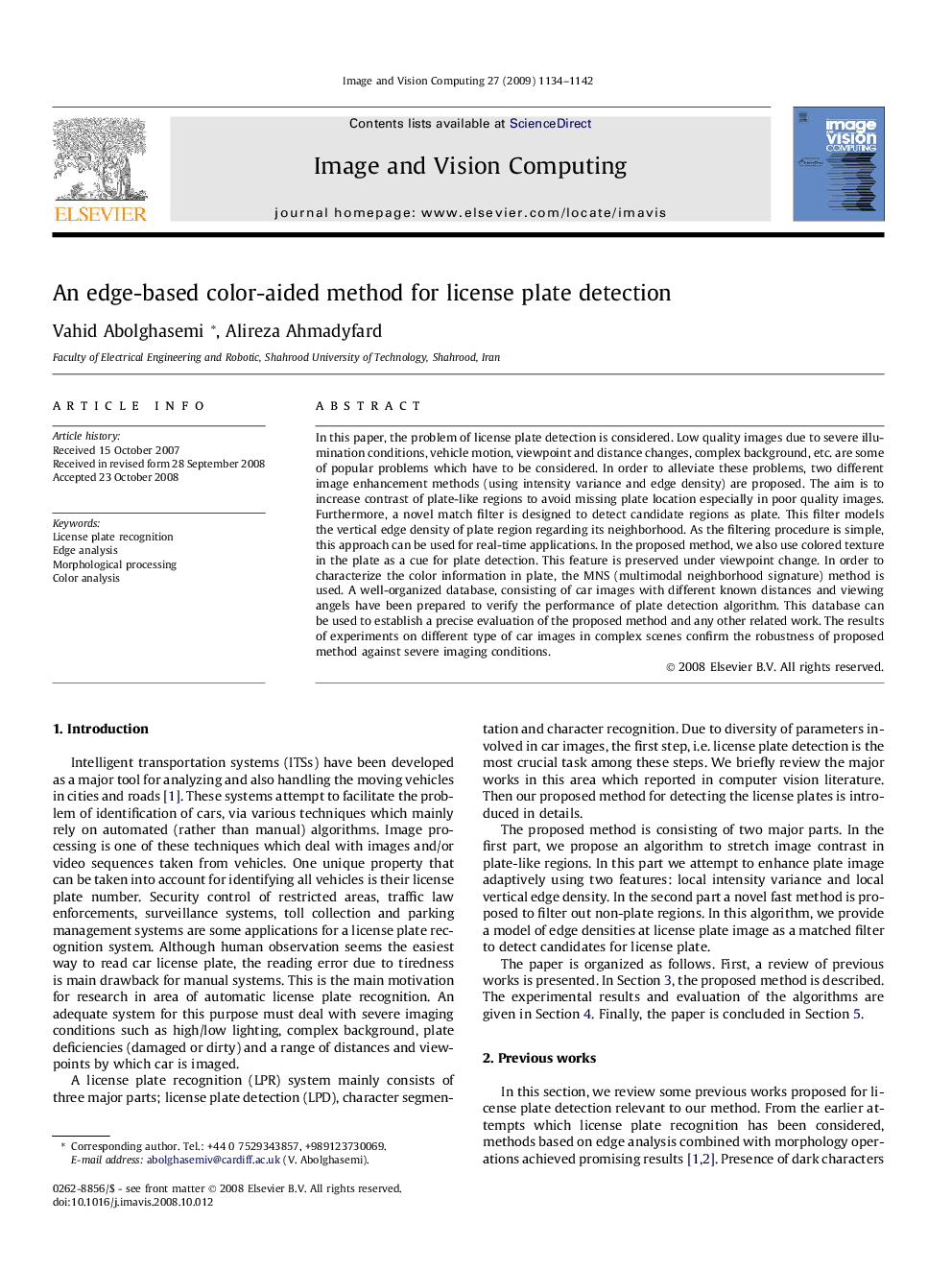 An edge-based color-aided method for license plate detection