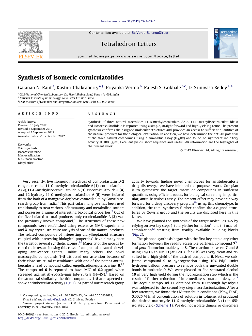 Synthesis of isomeric corniculatolides