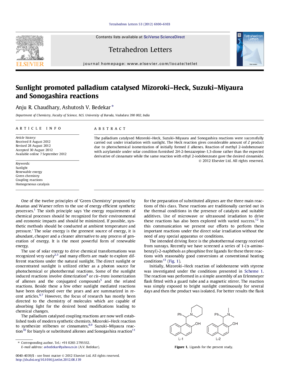 Sunlight promoted palladium catalysed Mizoroki-Heck, Suzuki-Miyaura and Sonogashira reactions