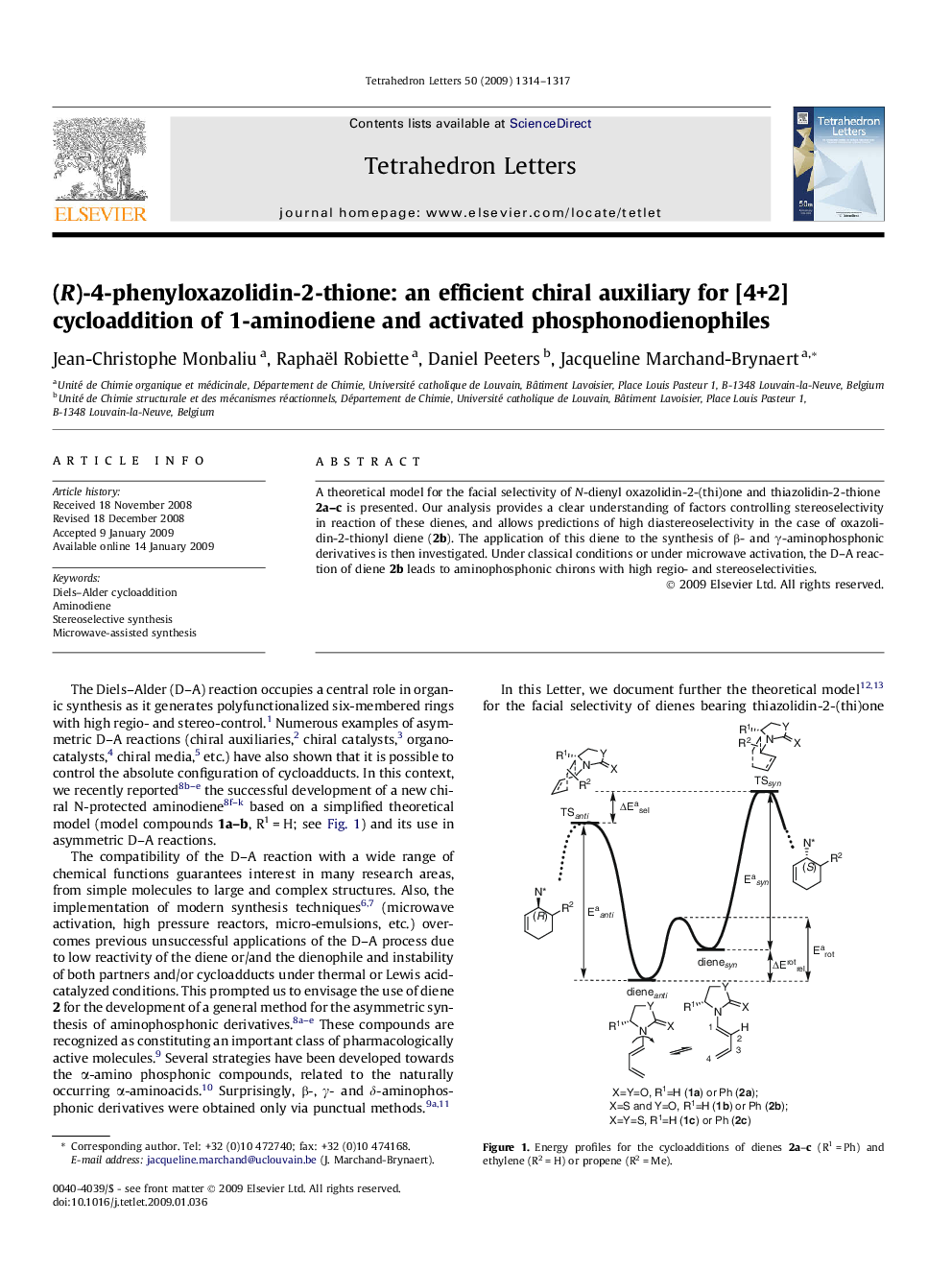 (R)-4-phenyloxazolidin-2-thione: an efficient chiral auxiliary for [4+2] cycloaddition of 1-aminodiene and activated phosphonodienophiles