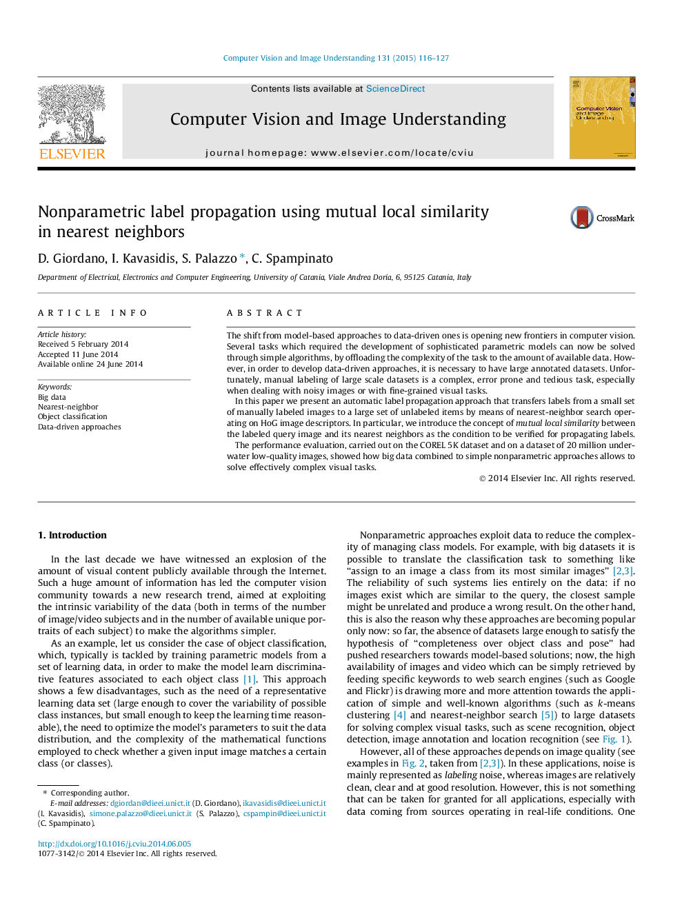 Nonparametric label propagation using mutual local similarity in nearest neighbors