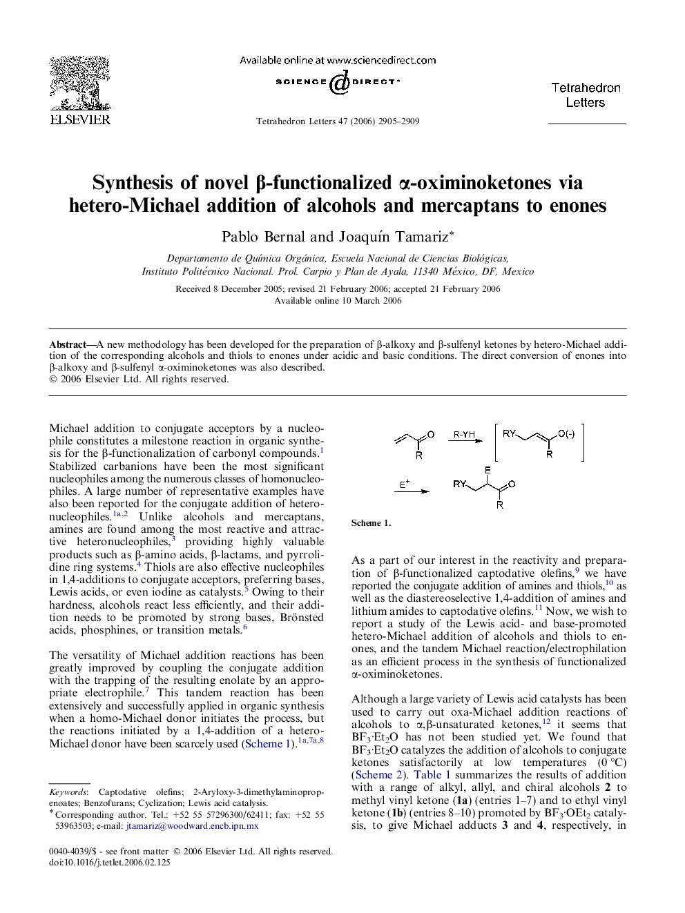 Synthesis of novel Î²-functionalized Î±-oximinoketones via hetero-Michael addition of alcohols and mercaptans to enones