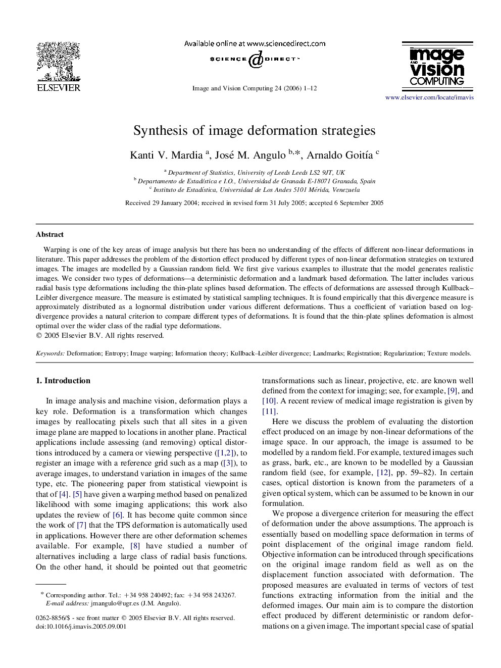 Synthesis of image deformation strategies