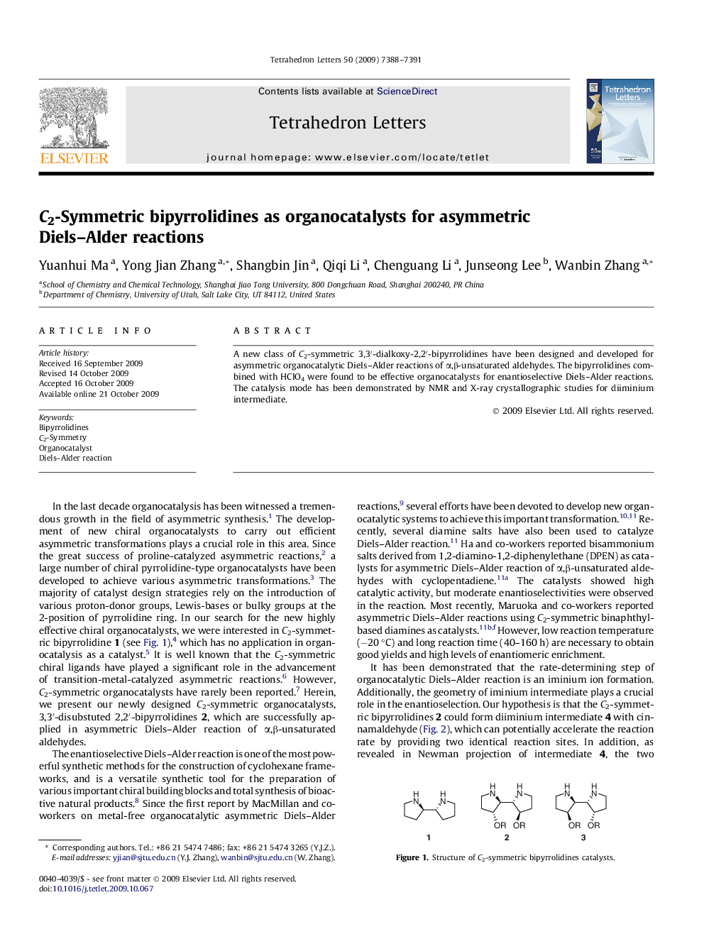 C2-Symmetric bipyrrolidines as organocatalysts for asymmetric Diels-Alder reactions