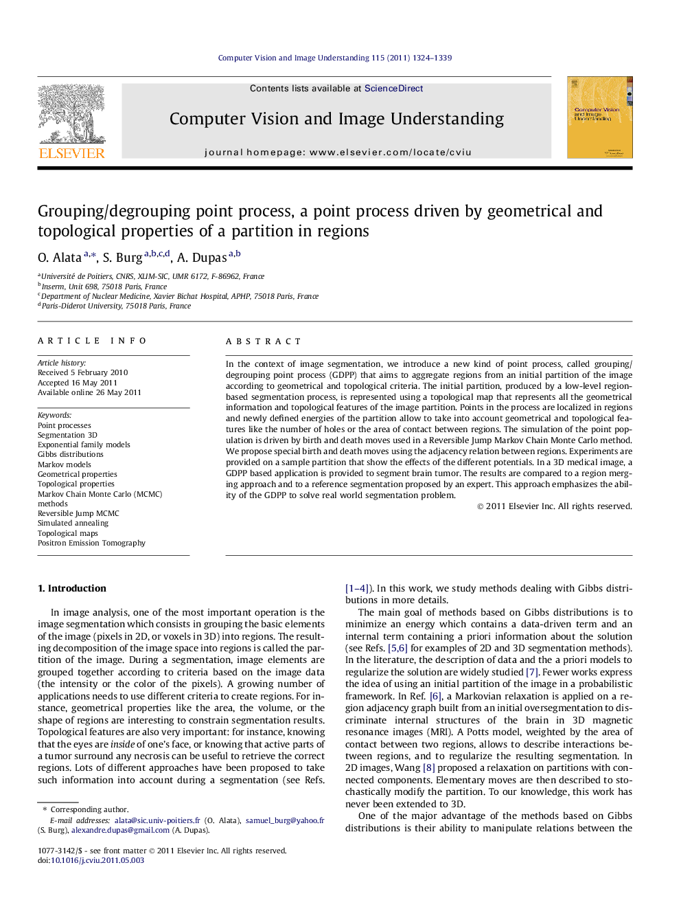 Grouping/degrouping point process, a point process driven by geometrical and topological properties of a partition in regions