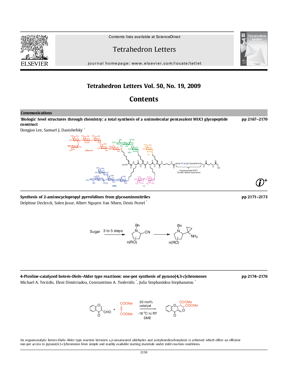Graphical contents list