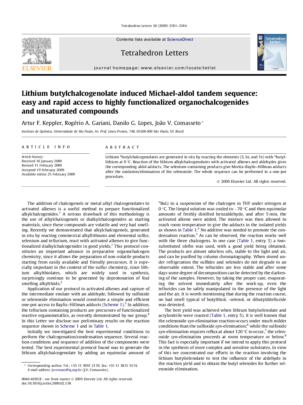 Lithium butylchalcogenolate induced Michael-aldol tandem sequence: easy and rapid access to highly functionalized organochalcogenides and unsaturated compounds