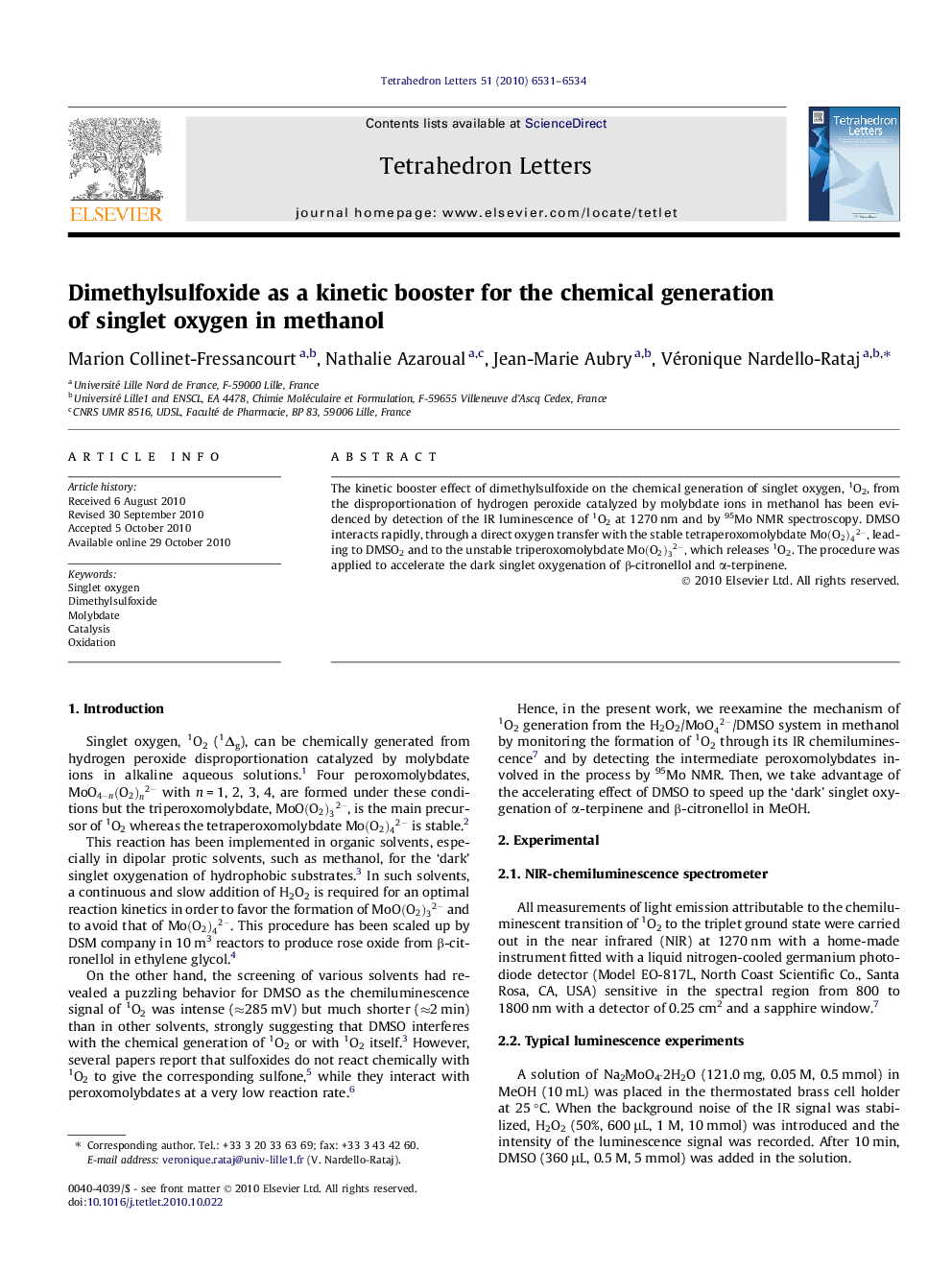 Dimethylsulfoxide as a kinetic booster for the chemical generation of singlet oxygen in methanol