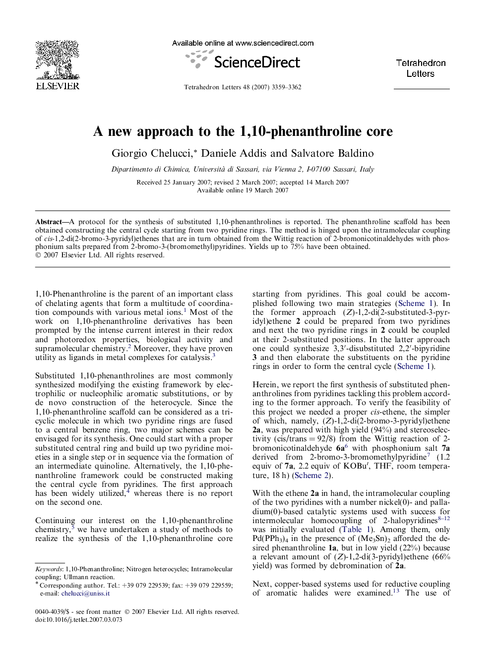 A new approach to the 1,10-phenanthroline core