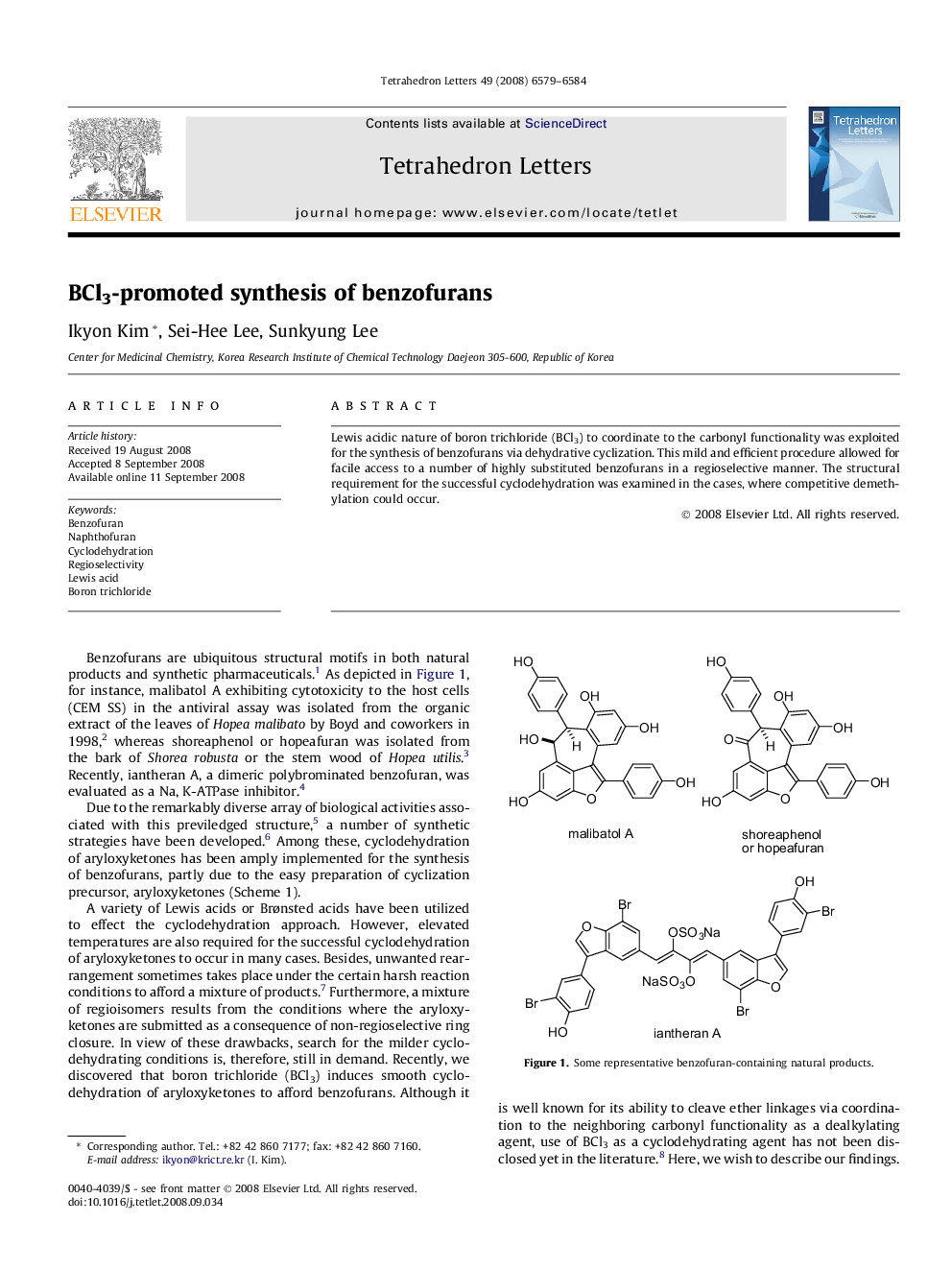BCl3-promoted synthesis of benzofurans