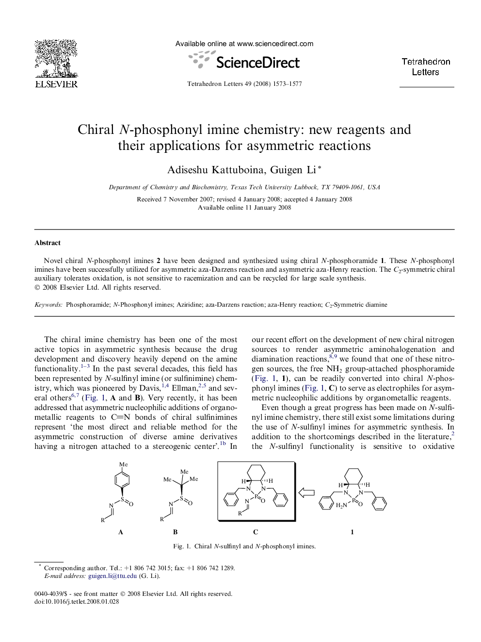 Chiral N-phosphonyl imine chemistry: new reagents and their applications for asymmetric reactions