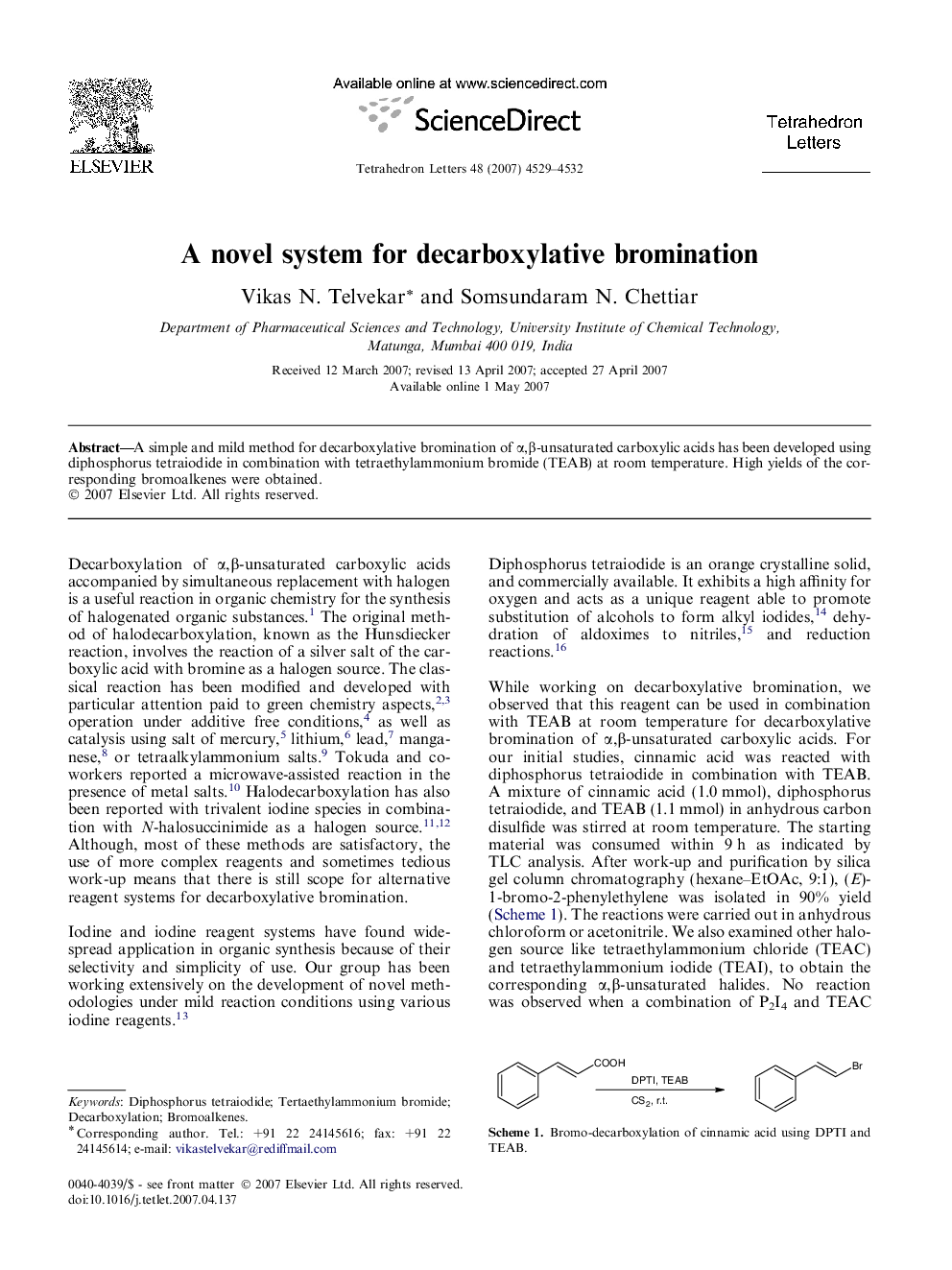 A novel system for decarboxylative bromination