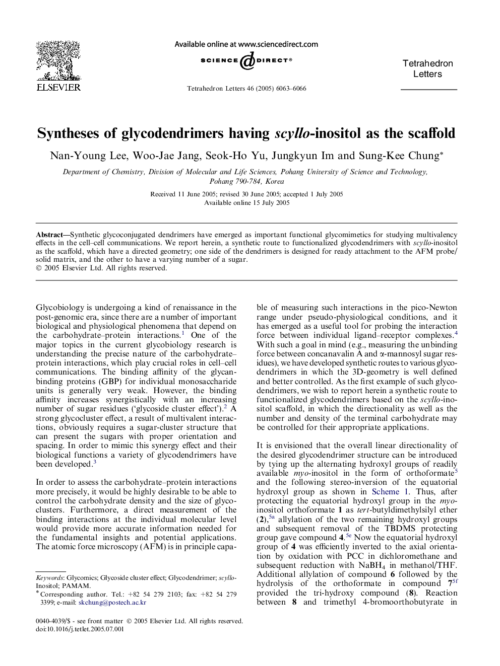 Syntheses of glycodendrimers having scyllo-inositol as the scaffold