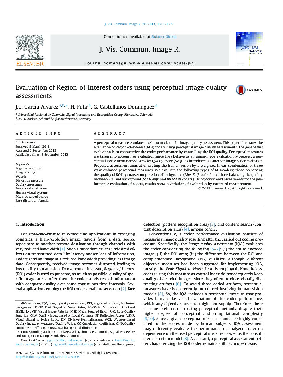 Evaluation of Region-of-Interest coders using perceptual image quality assessments