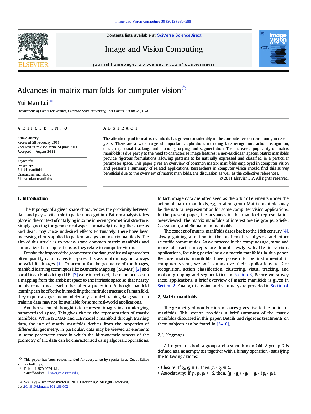 Advances in matrix manifolds for computer vision 