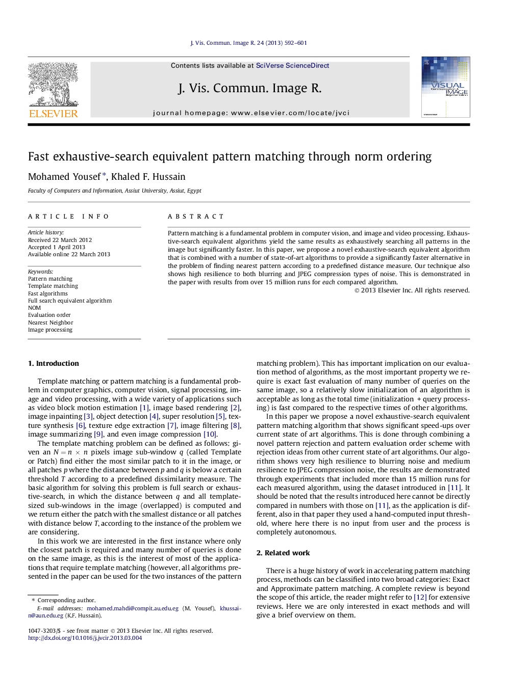 Fast exhaustive-search equivalent pattern matching through norm ordering