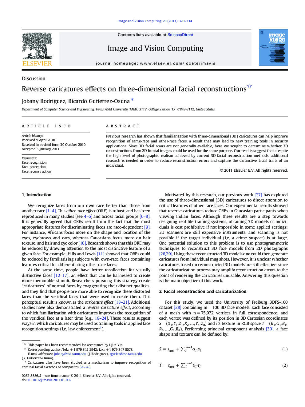 Reverse caricatures effects on three-dimensional facial reconstructions 