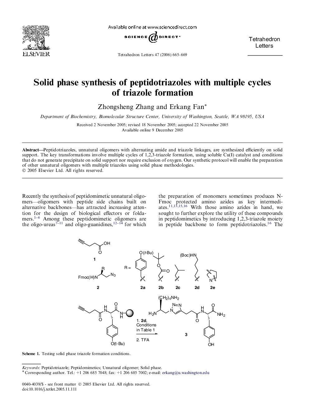 Solid phase synthesis of peptidotriazoles with multiple cycles of triazole formation