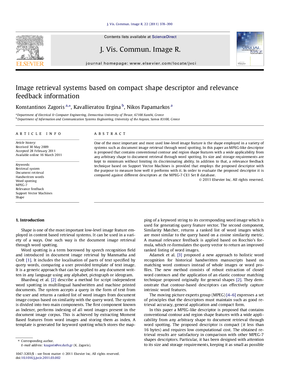 Image retrieval systems based on compact shape descriptor and relevance feedback information