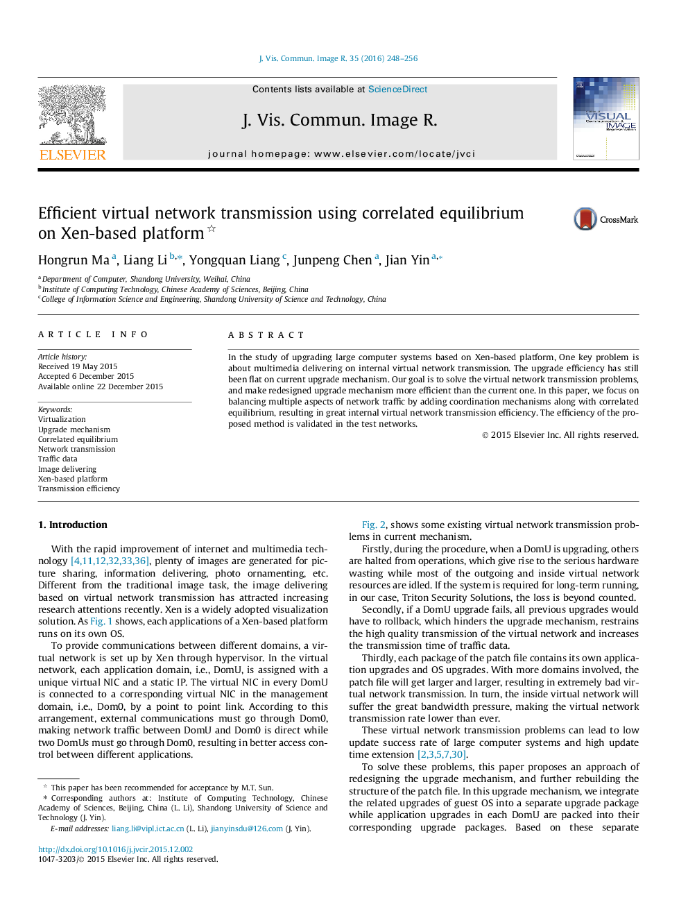 Efficient virtual network transmission using correlated equilibrium on Xen-based platform 