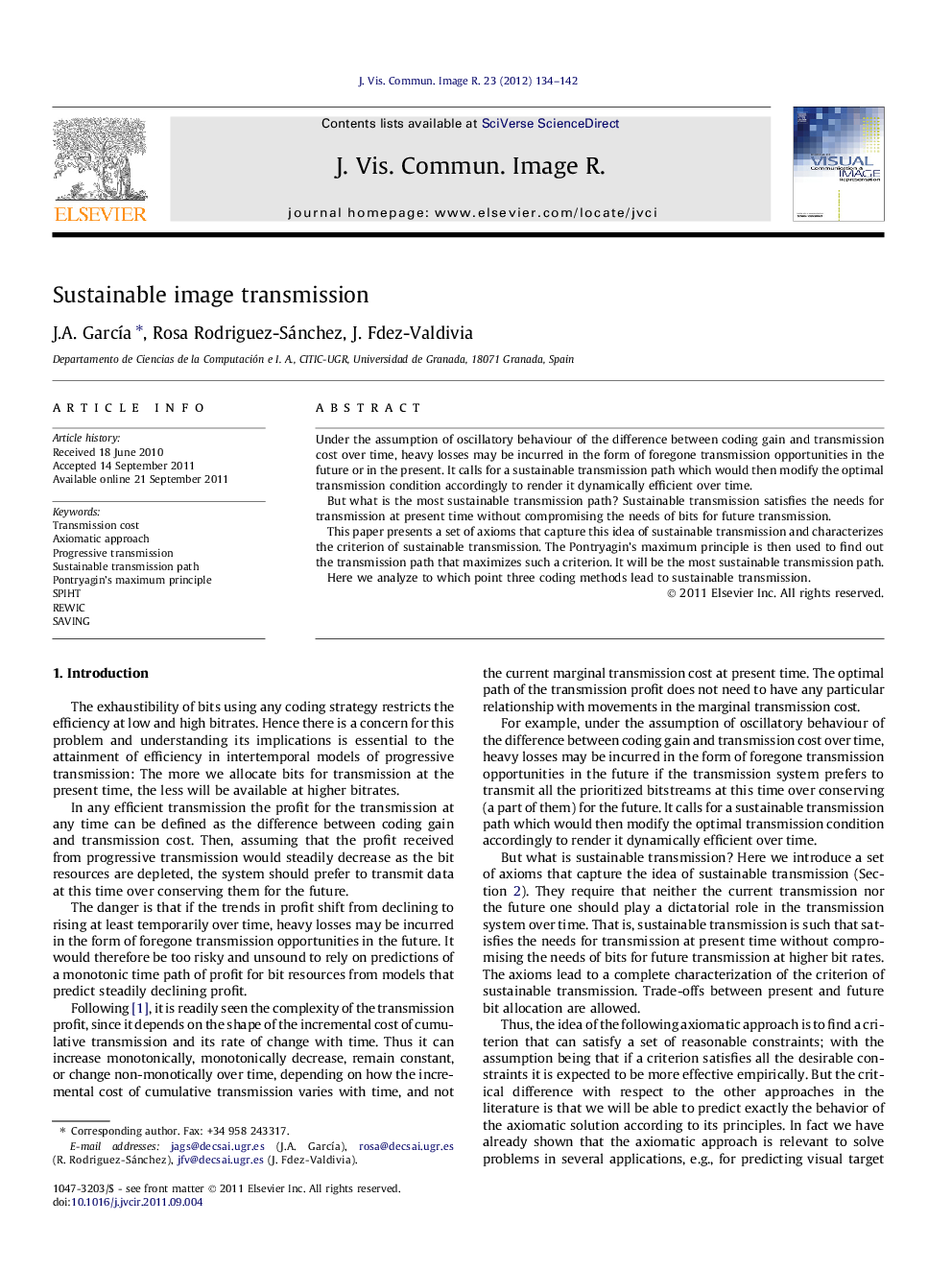 Sustainable image transmission