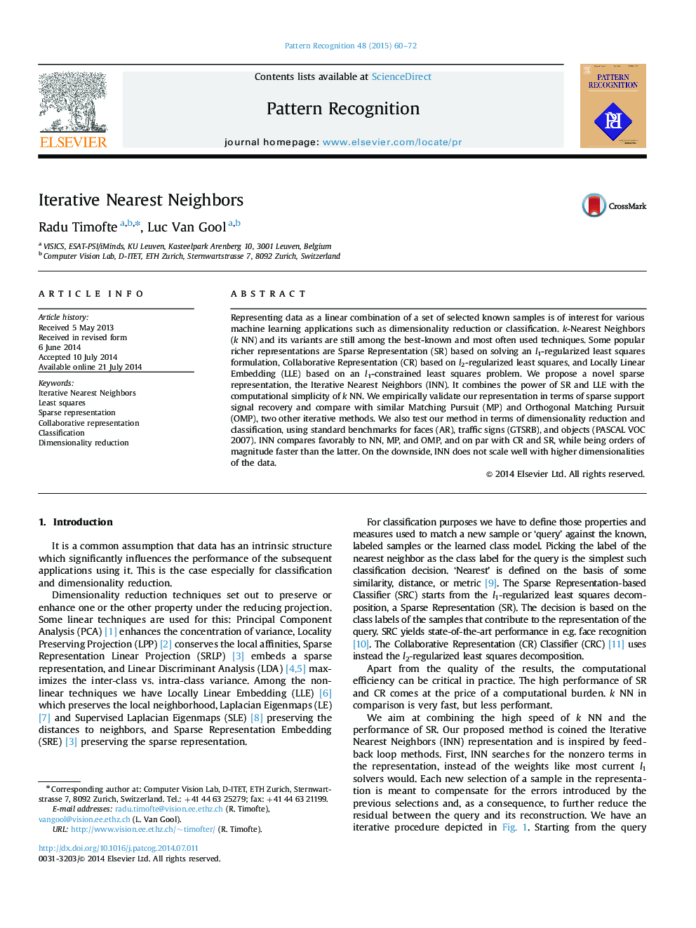 Iterative Nearest Neighbors