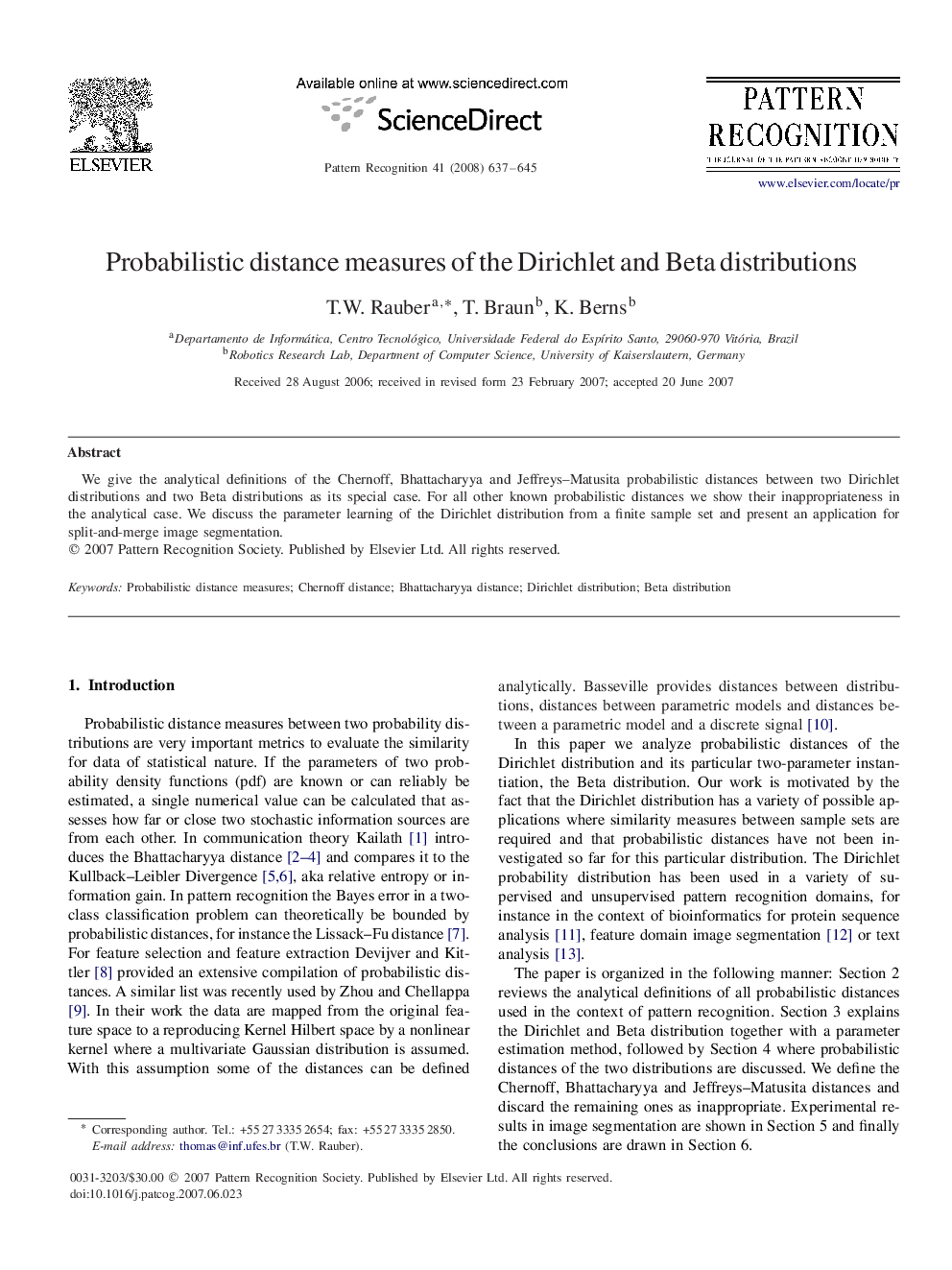 Probabilistic distance measures of the Dirichlet and Beta distributions