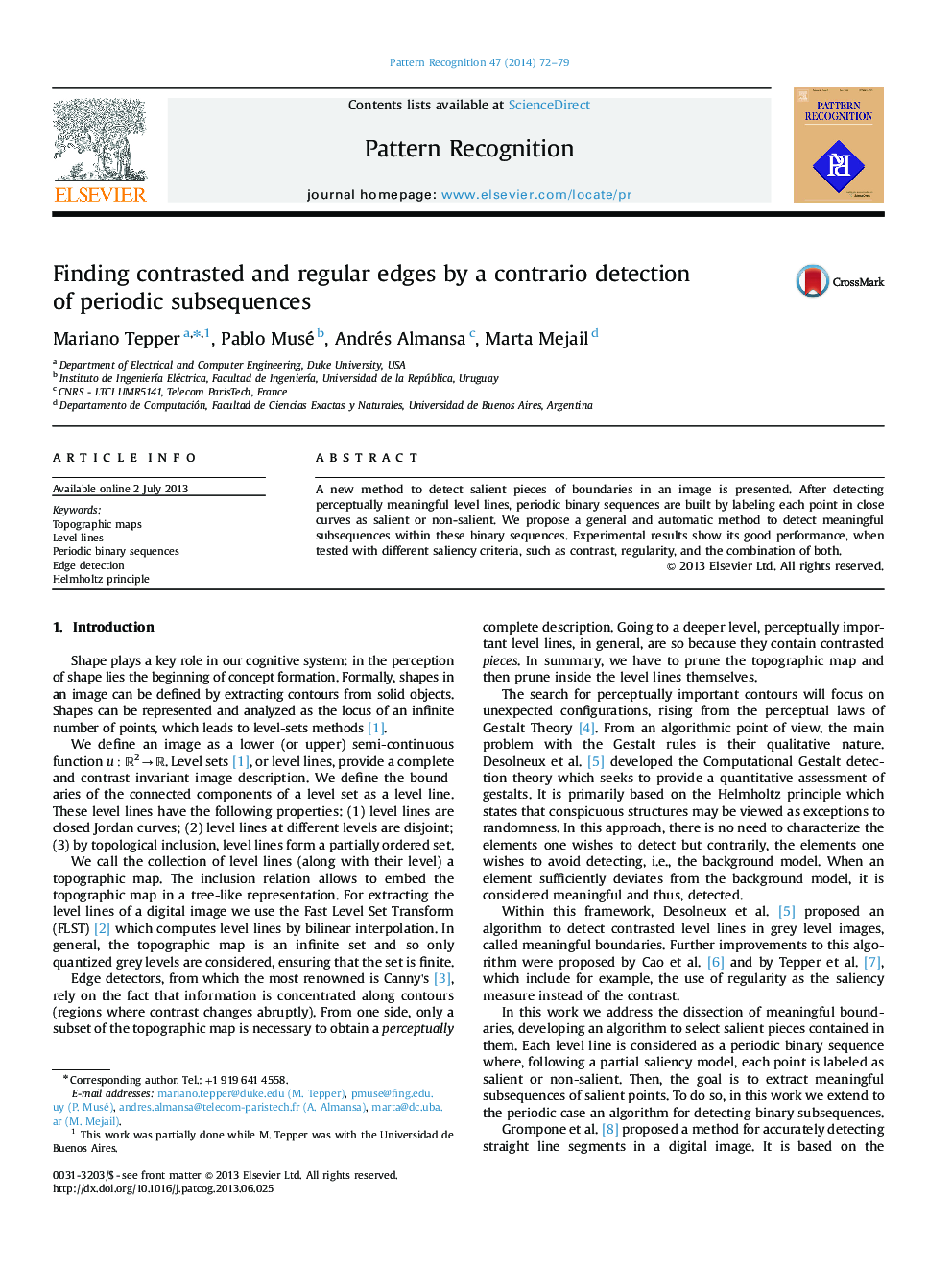 Finding contrasted and regular edges by a contrario detection of periodic subsequences