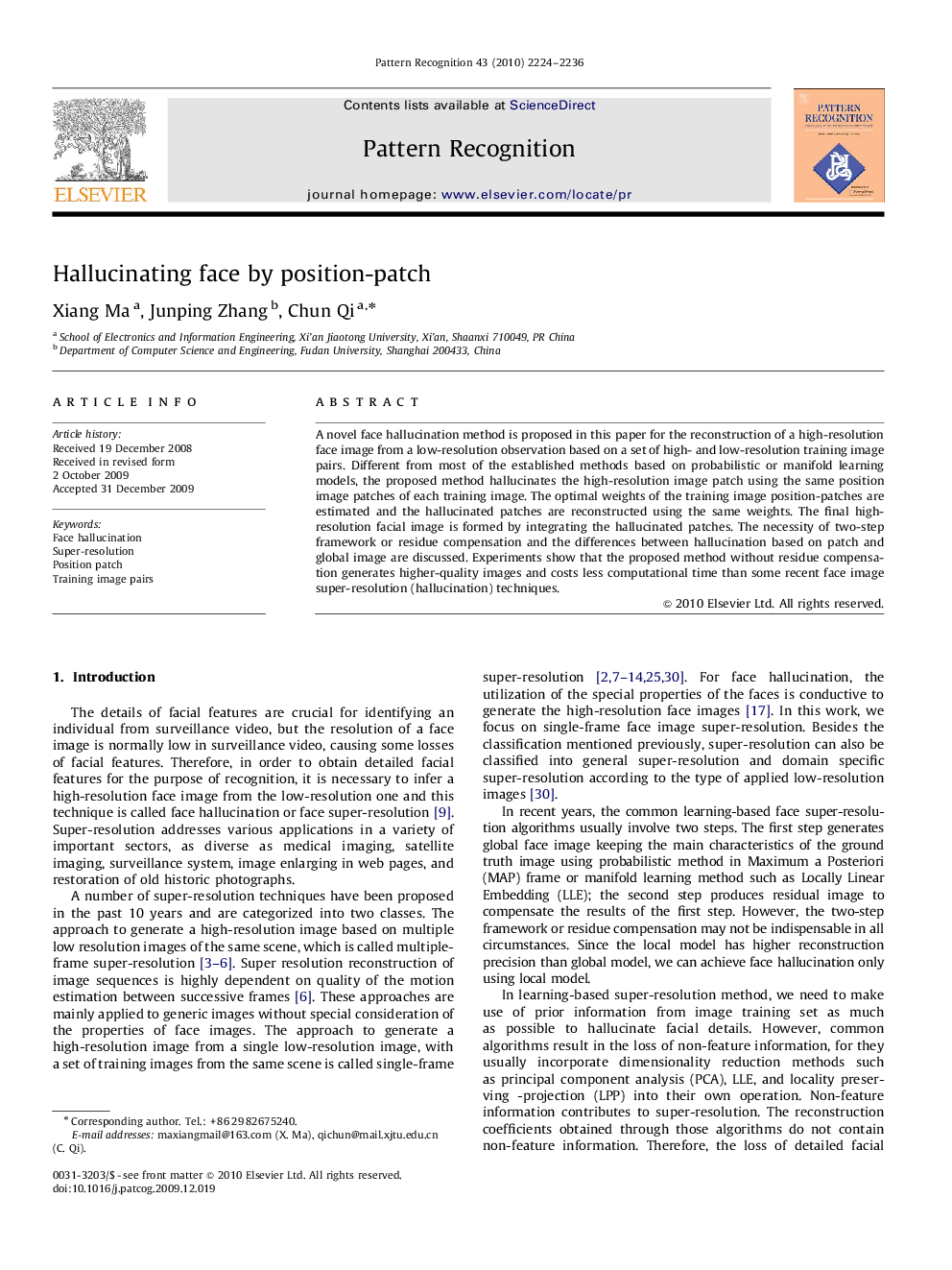 Hallucinating face by position-patch