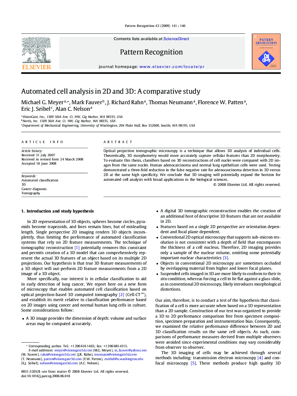 Automated cell analysis in 2D and 3D: A comparative study