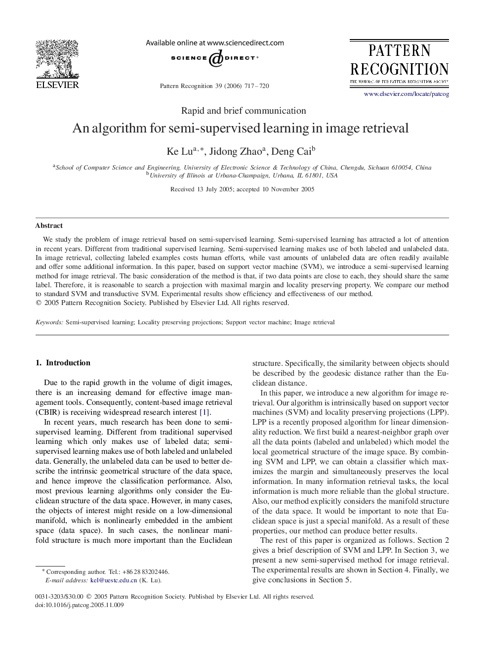 An algorithm for semi-supervised learning in image retrieval