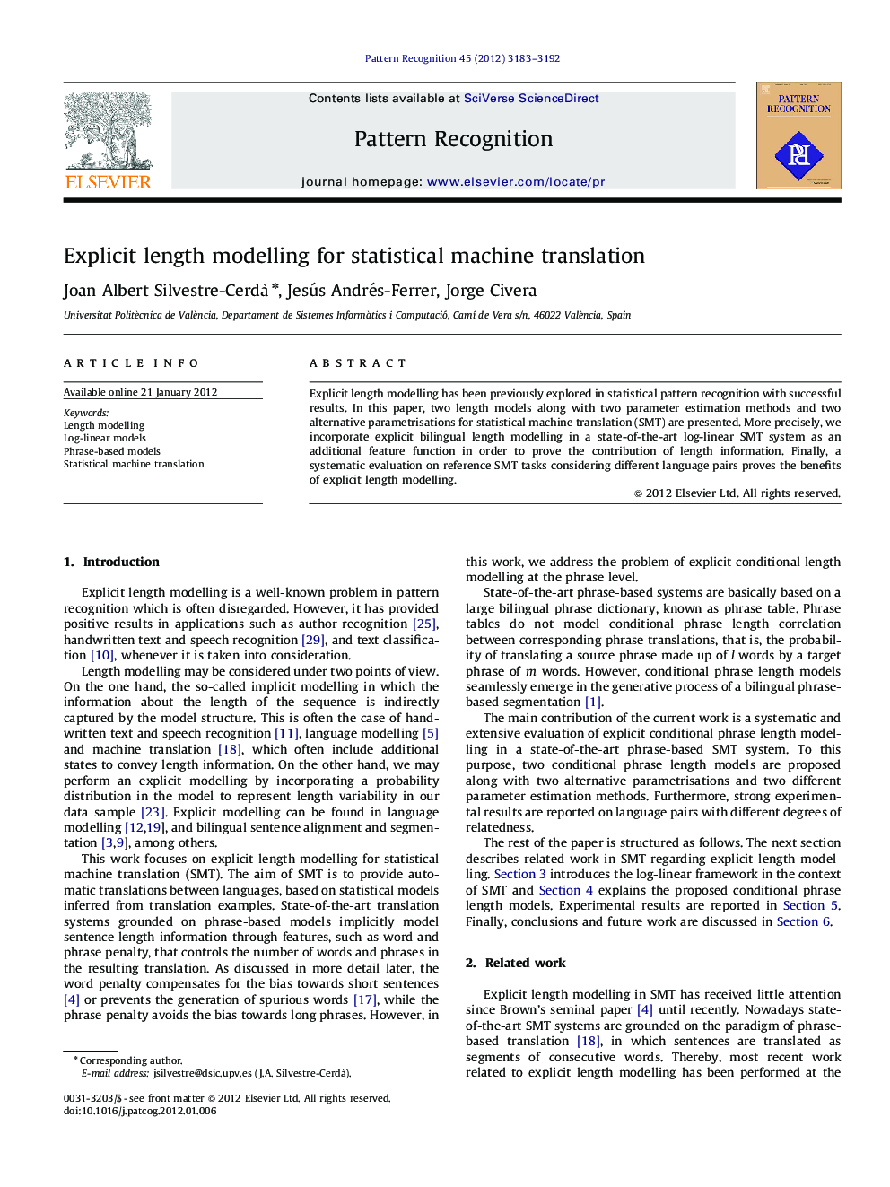 Explicit length modelling for statistical machine translation