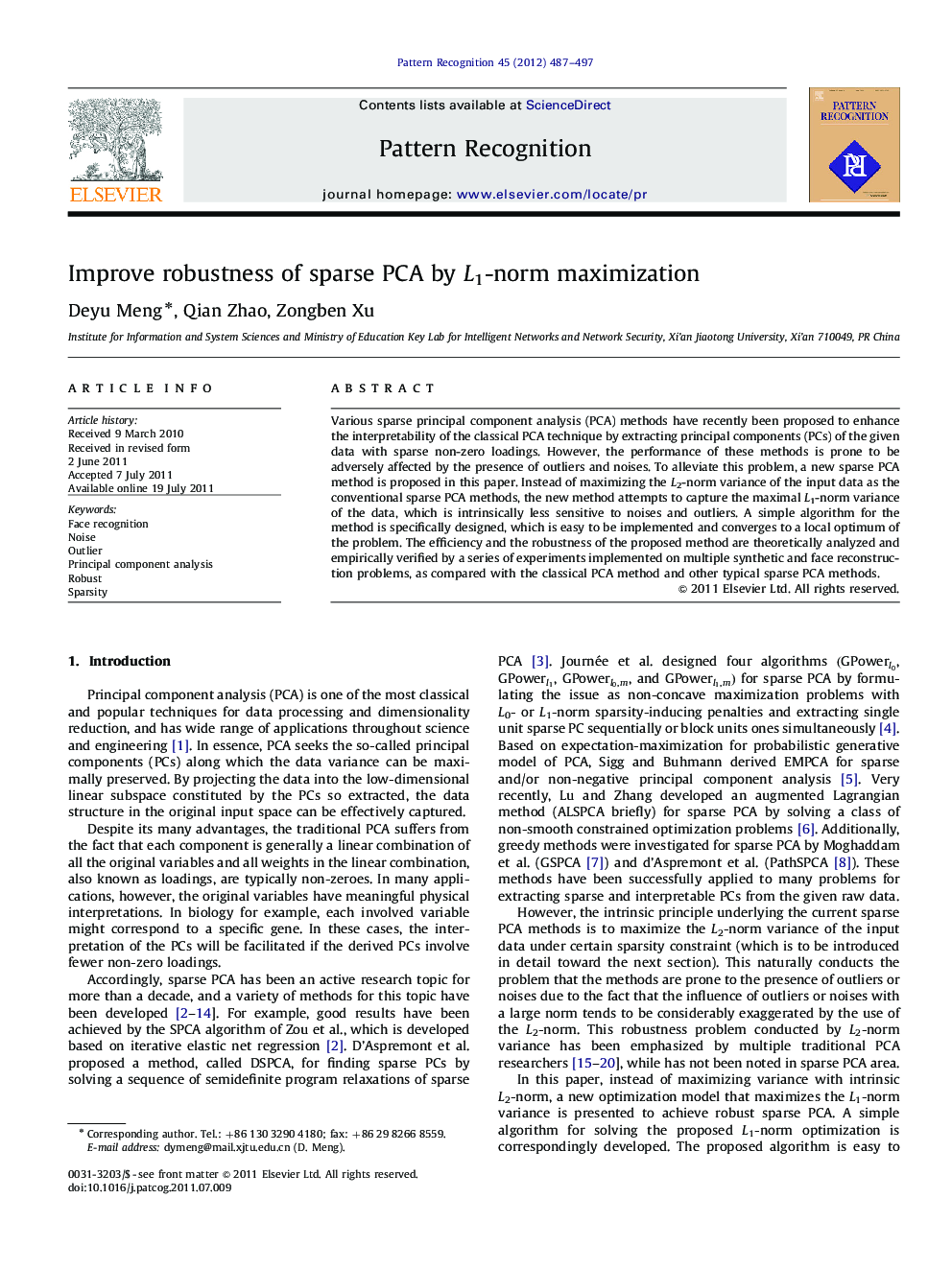 Improve robustness of sparse PCA by L1-norm maximization