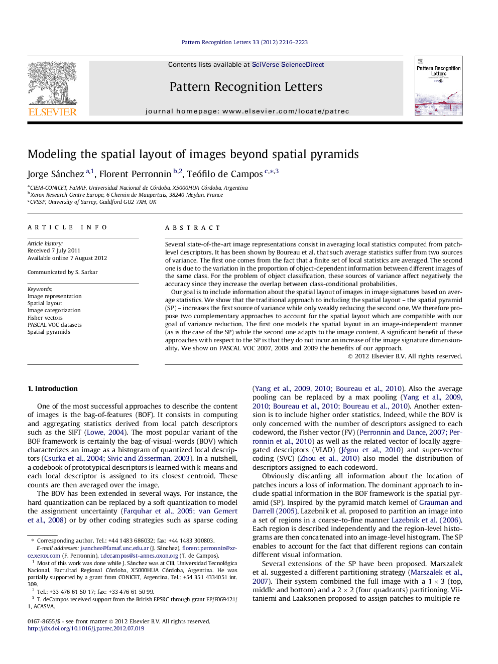 Modeling the spatial layout of images beyond spatial pyramids