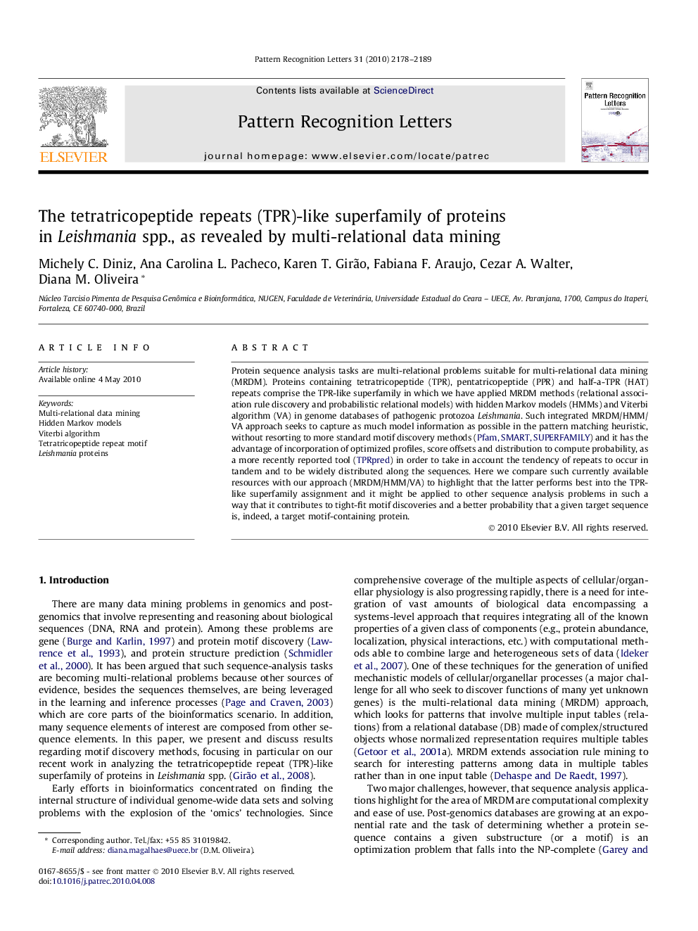 The tetratricopeptide repeats (TPR)-like superfamily of proteins in Leishmania spp., as revealed by multi-relational data mining