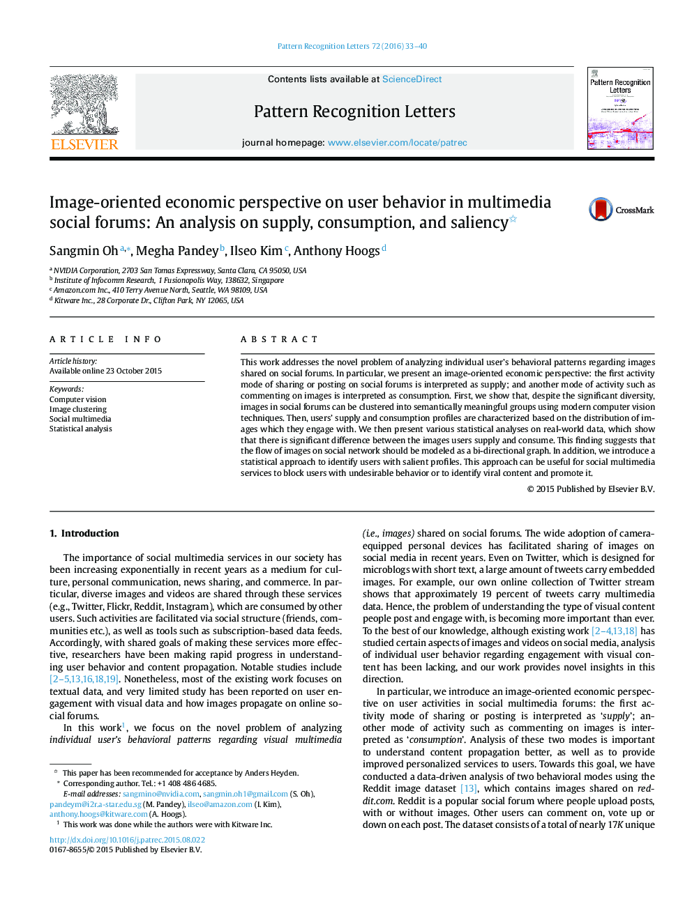 Image-oriented economic perspective on user behavior in multimedia social forums: An analysis on supply, consumption, and saliency 