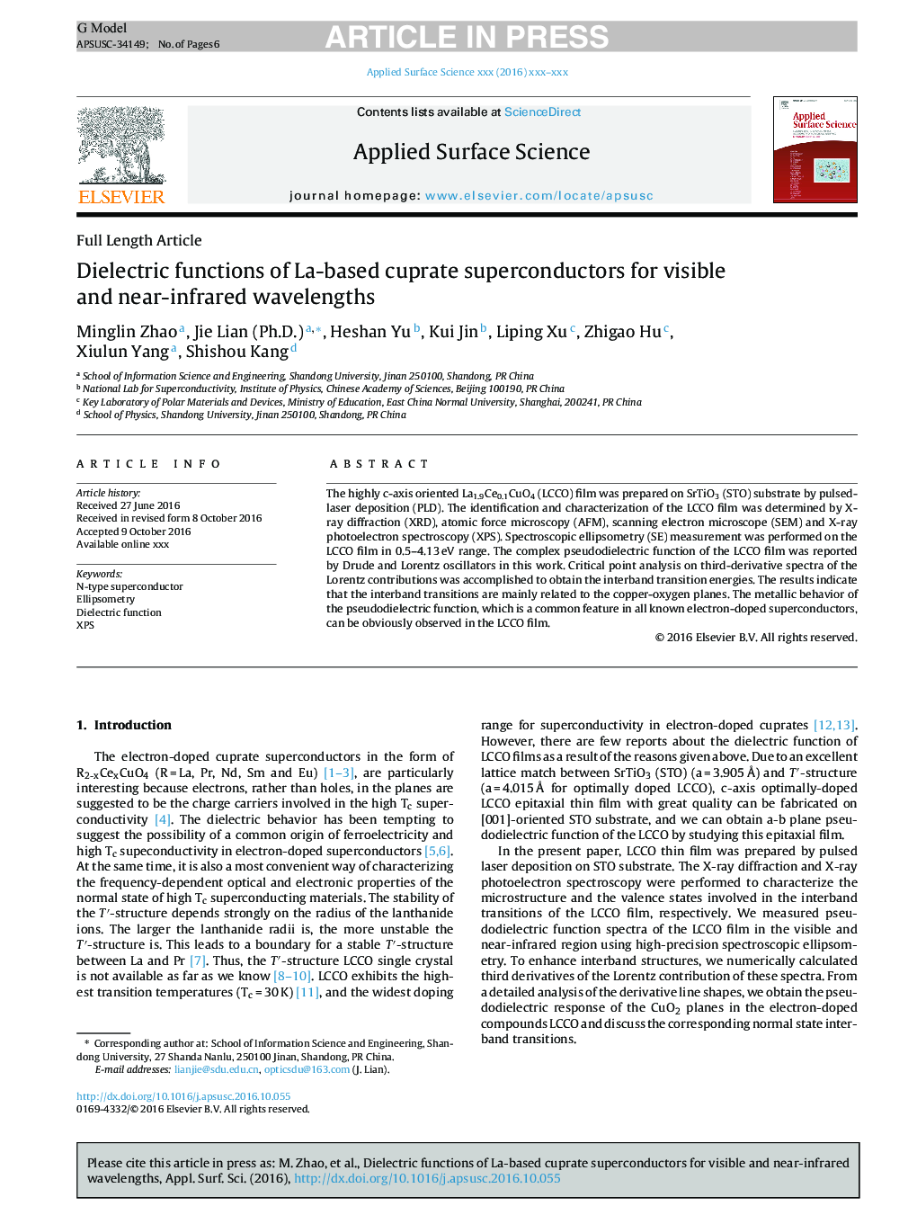 Dielectric functions of La-based cuprate superconductors for visible and near-infrared wavelengths