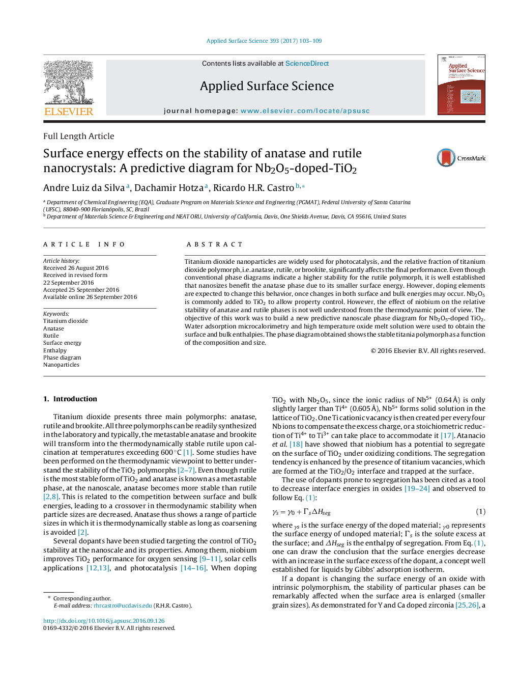 Surface energy effects on the stability of anatase and rutile nanocrystals: A predictive diagram for Nb2O5-doped-TiO2