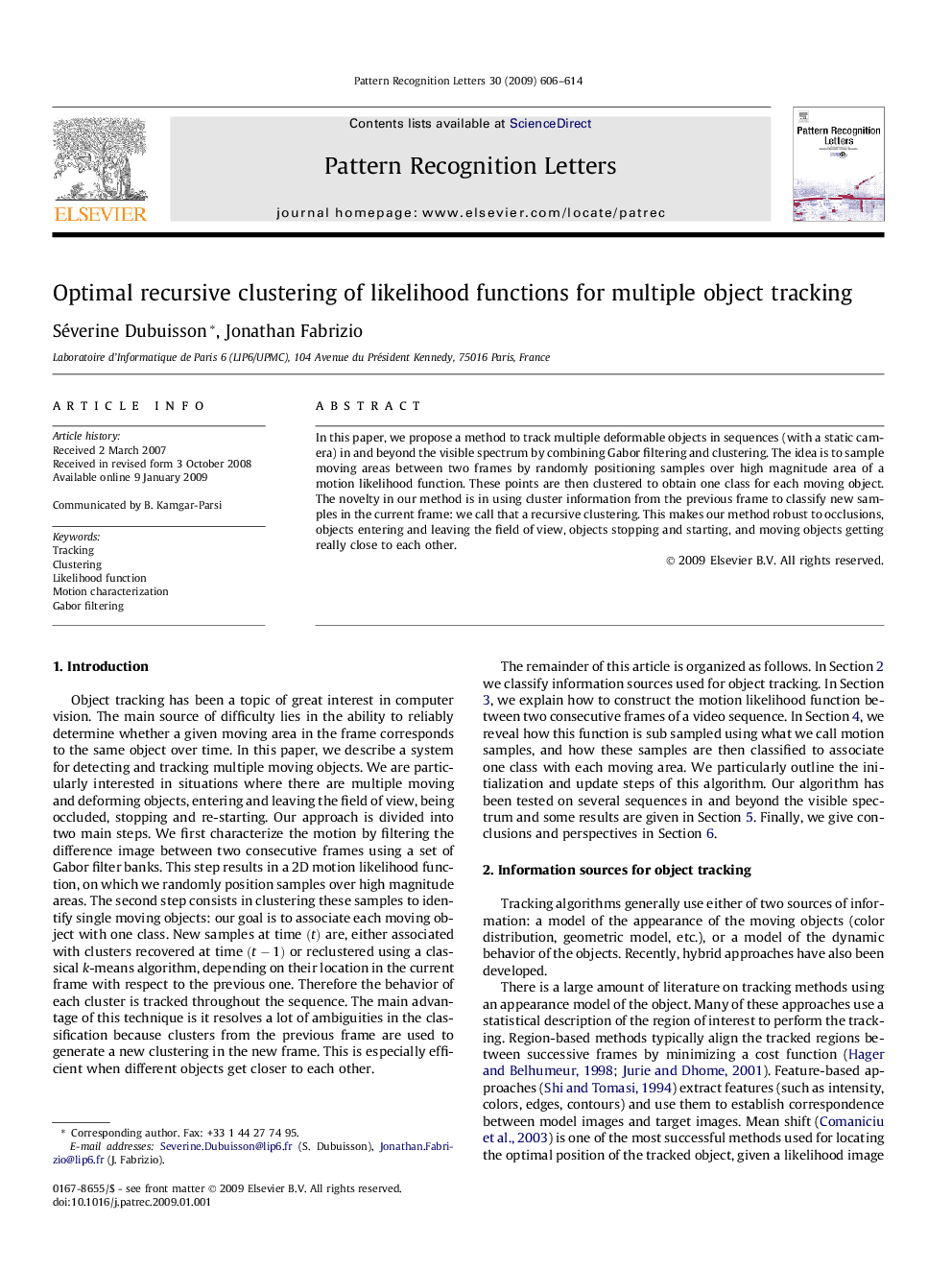 Optimal recursive clustering of likelihood functions for multiple object tracking