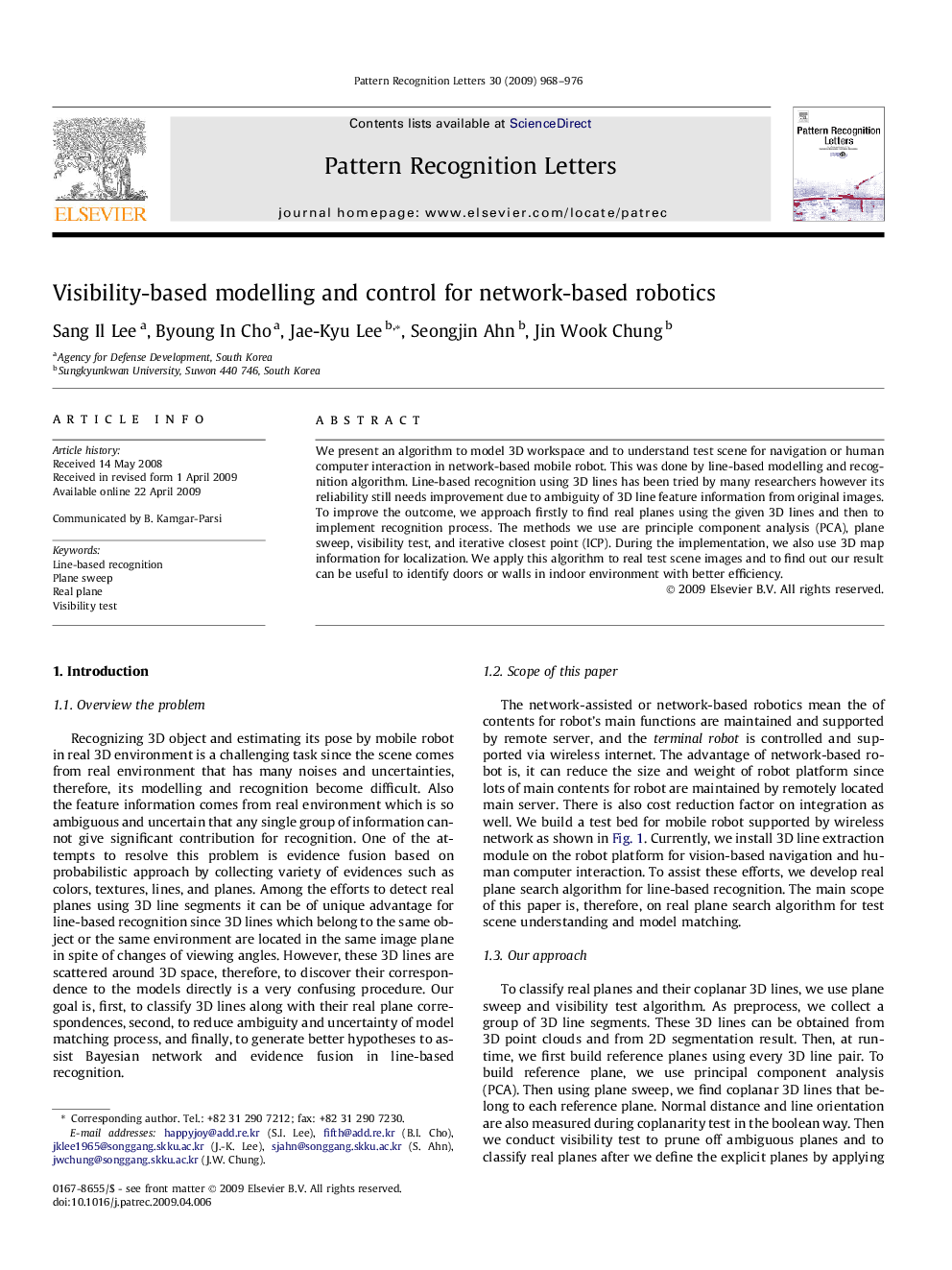 Visibility-based modelling and control for network-based robotics