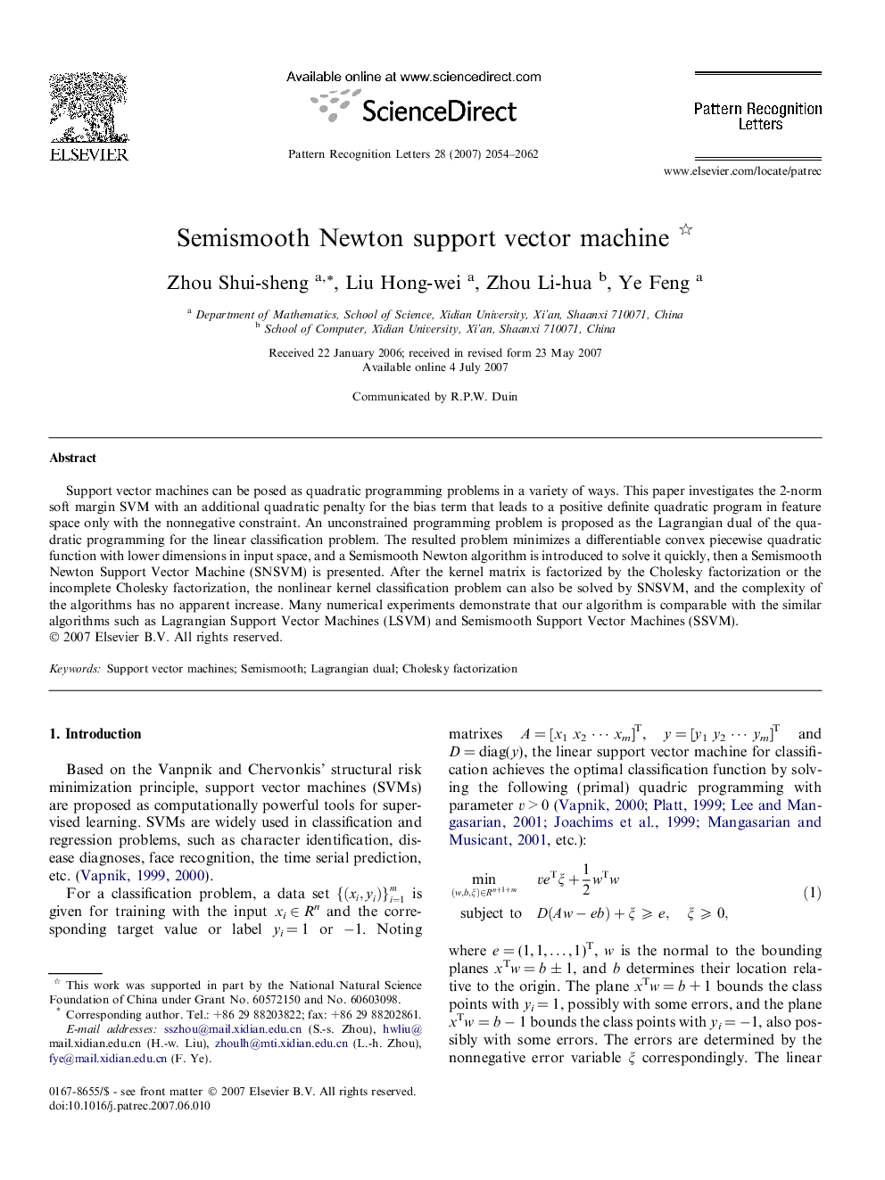 Semismooth Newton support vector machine 