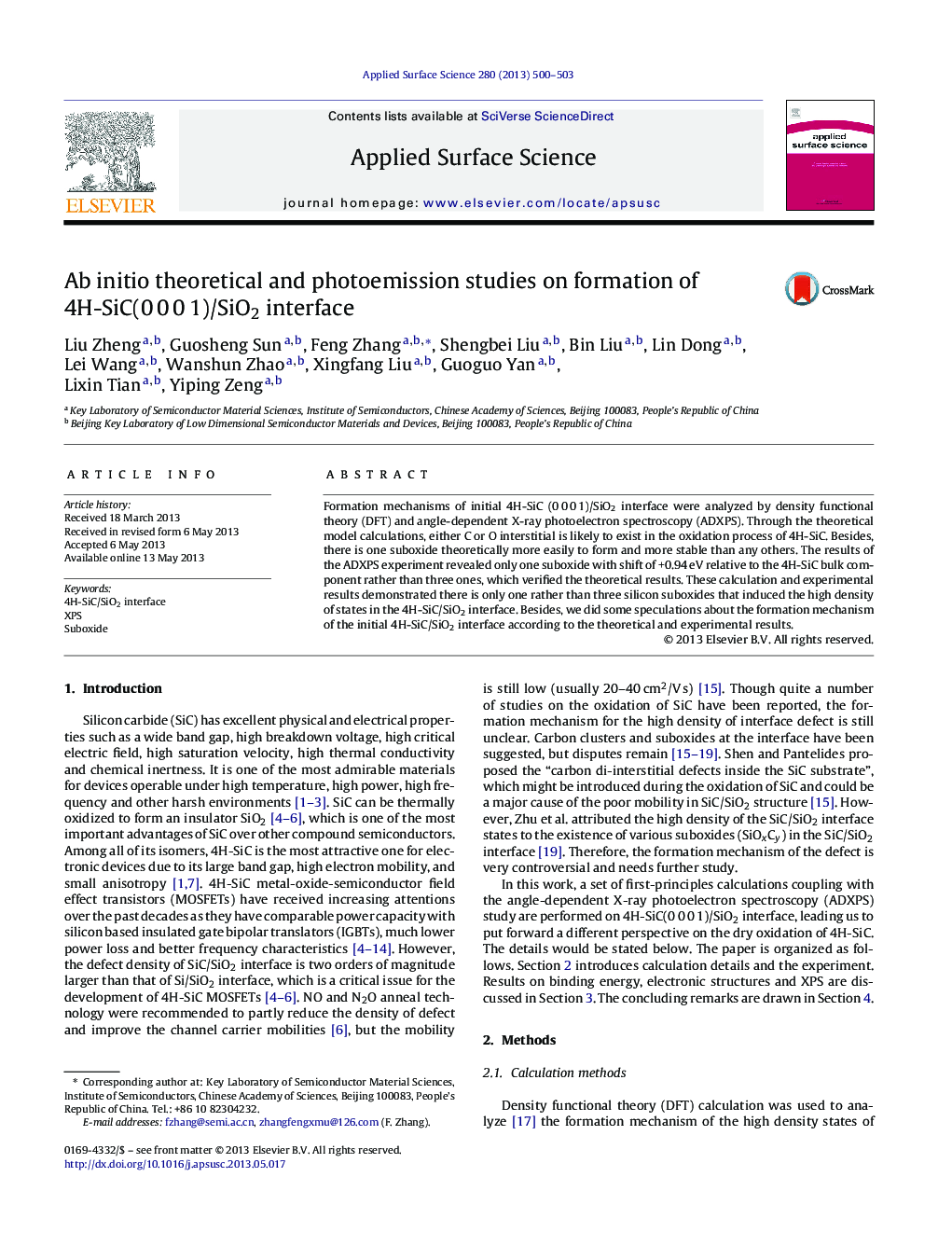 Ab initio theoretical and photoemission studies on formation of 4H-SiC(0Â 0Â 0Â 1)/SiO2 interface