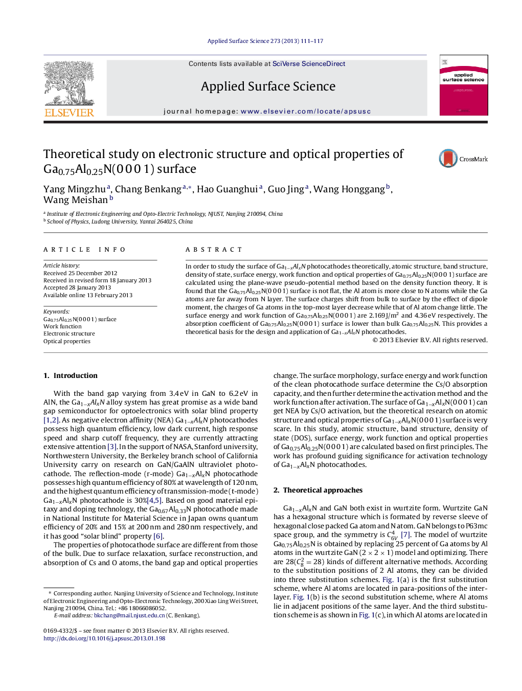 Theoretical study on electronic structure and optical properties of Ga0.75Al0.25N(0Â 0Â 0Â 1) surface